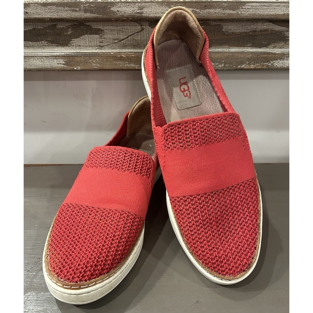 UGG Sammy Women's Sz 7 Sneakers Red Weave Slip On Casual Comfort Shoes‎